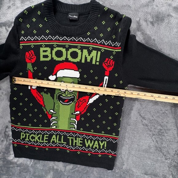 Rick and Morty Pickle Rick Ugly Christmas Sweater Men’s M Boom! Pickle - Picture 3 of 8